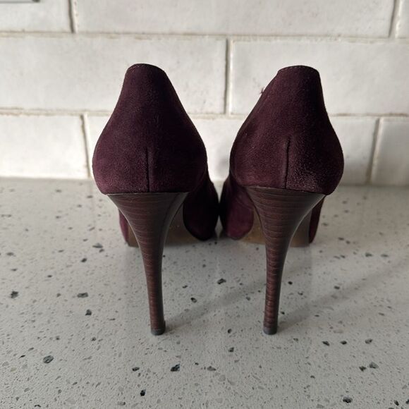 Donald J. Pliner Classic Pumps Heels Stiletto Burgundy Pointy Toe Sz 8.5 Narrow - Picture 3 of 13